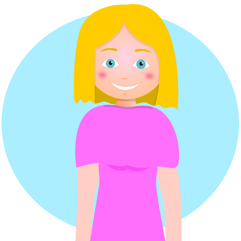 blond fille souriant png