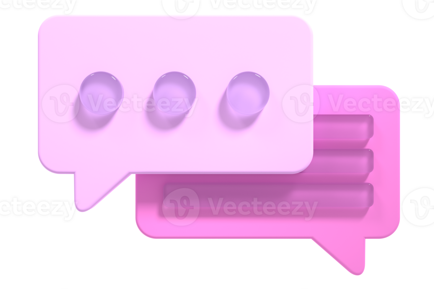 3D speech bubble icon. Empty speech bubble. Chat 3d render. Social media notification icon. 3D rendering png
