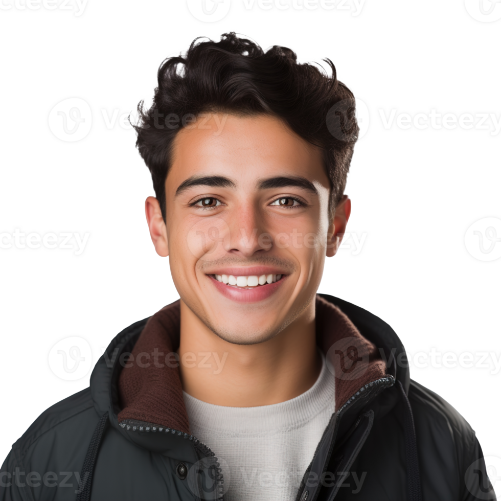 Close-Up of a Smiling Male University Student, Isolated on a Transparent Background,  Celebrating Academic Success and Confidence, Boy Life, Ai generative png