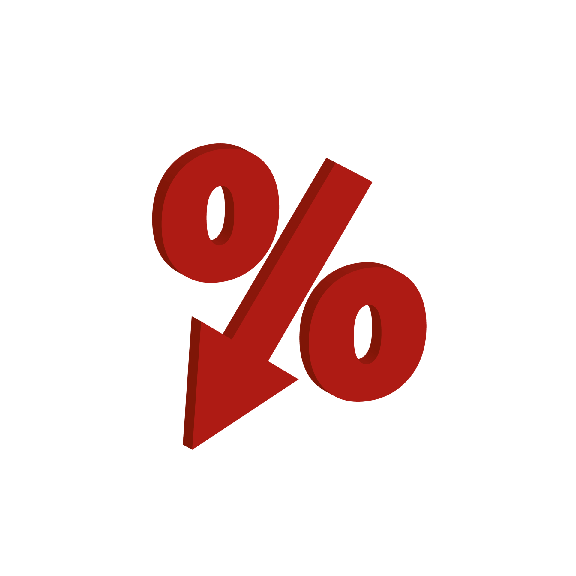 Price low down icon concept. Interest low price 3d percent discount