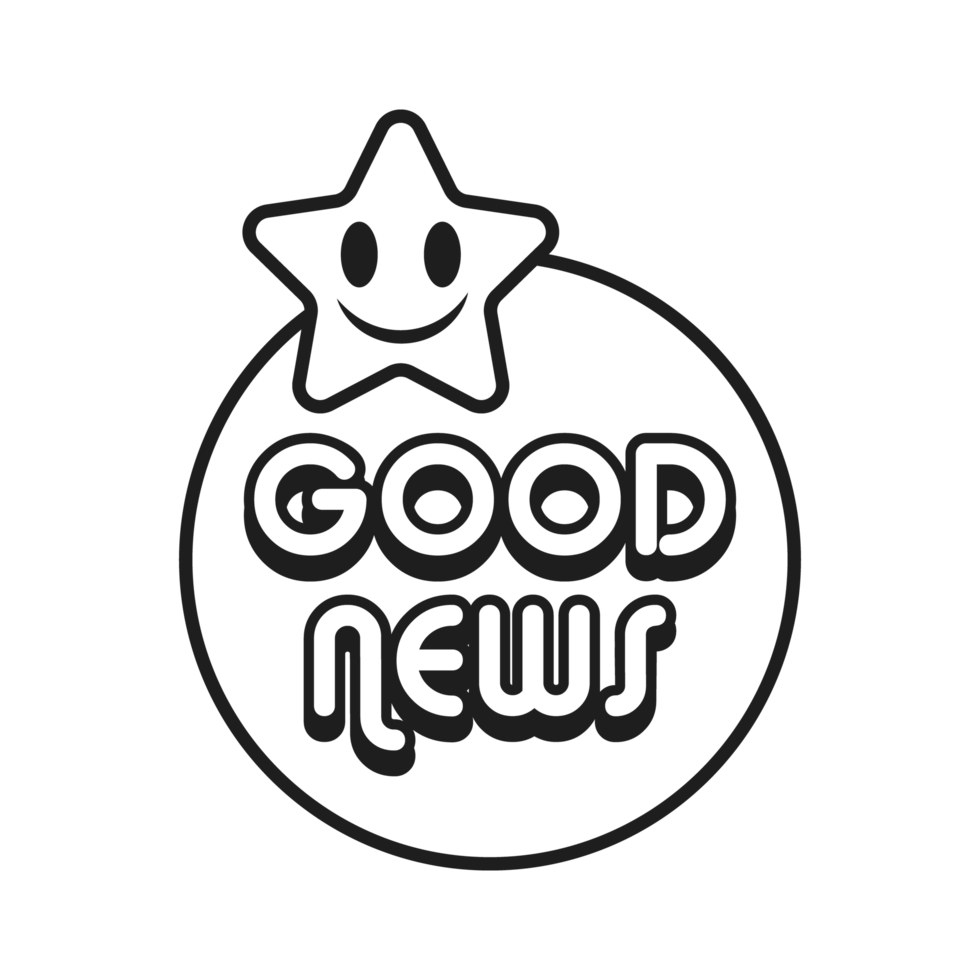 Good News Badge Design, Emblem, Seal, Rubber Stamp, With Smile Face png