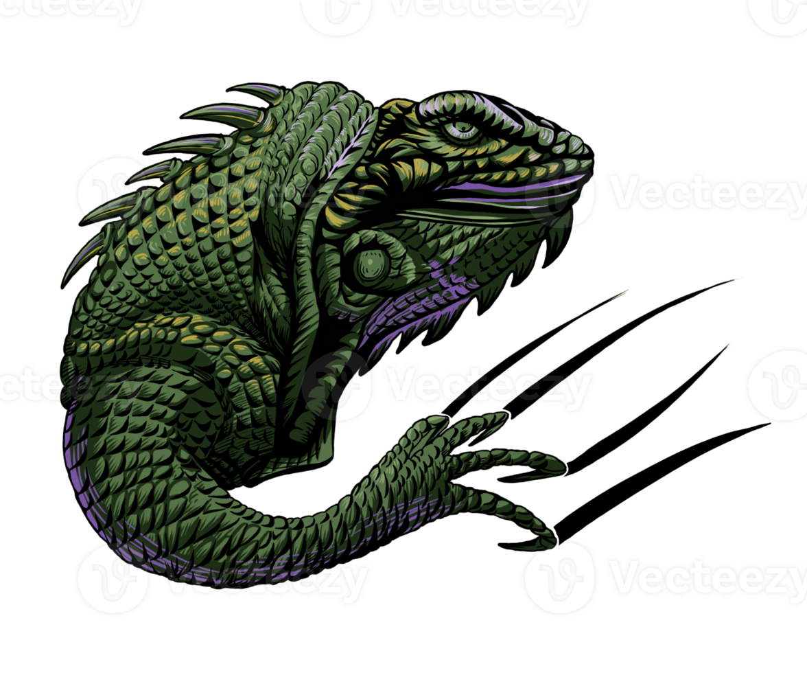 leguan djur- logotyp illustration png