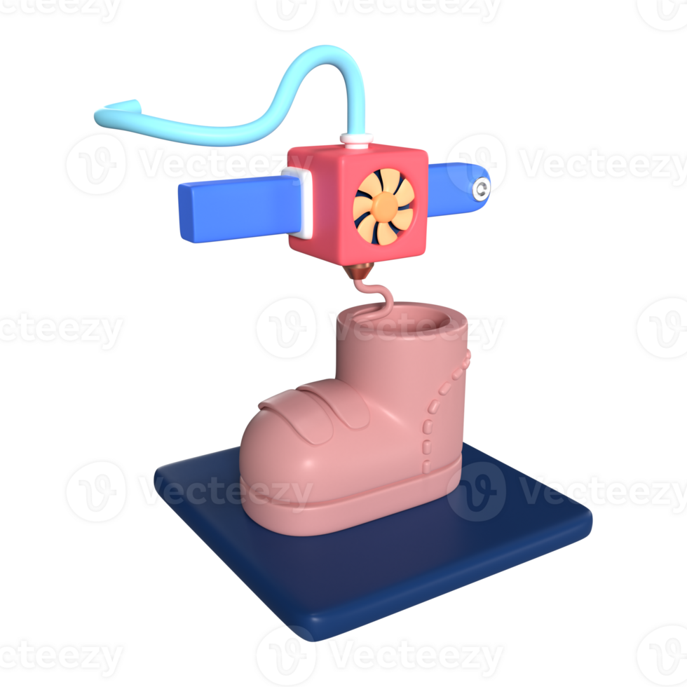 Printing Shoe 3D Illustration Icon png