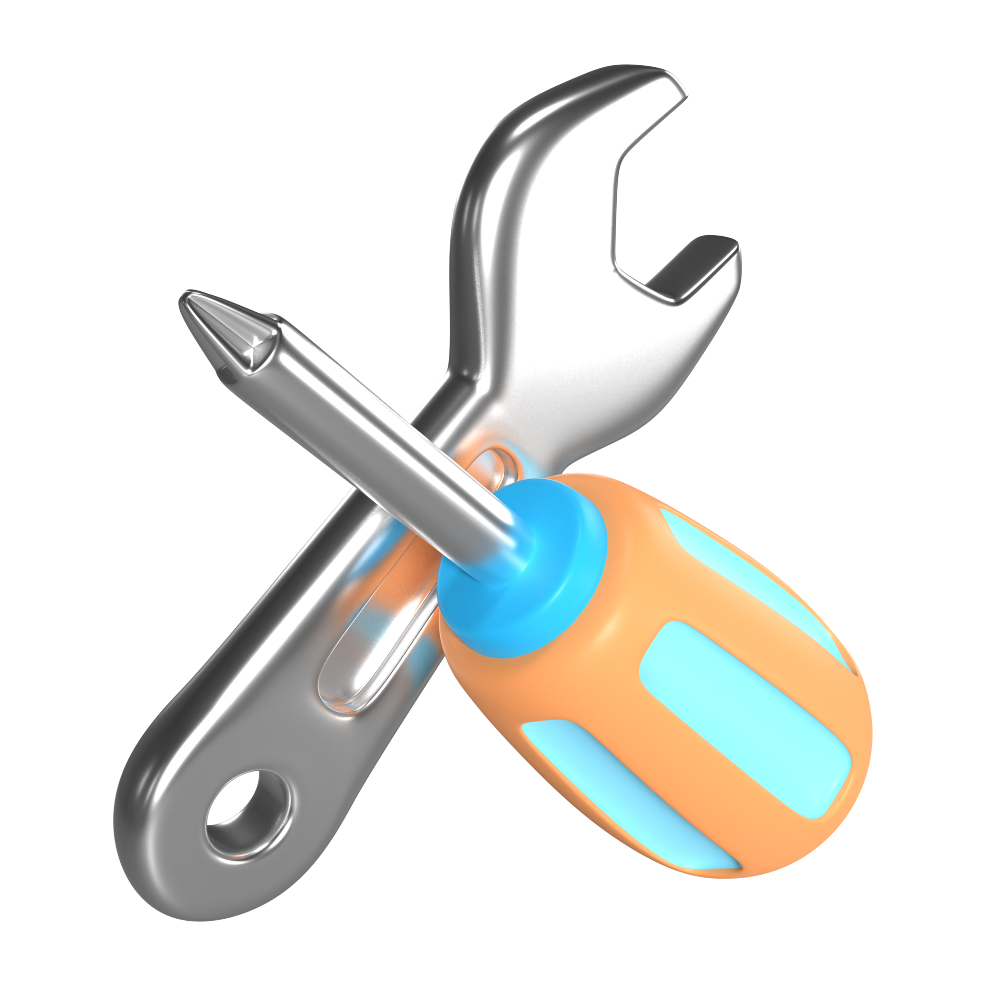 Screwdriver and wrench 3D Illustration Icon 30936888 PNG
