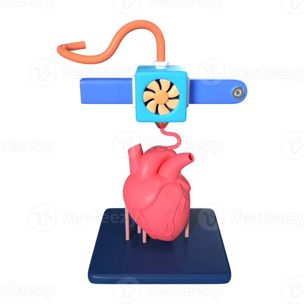Printing Heart 3D Illustration Icon png