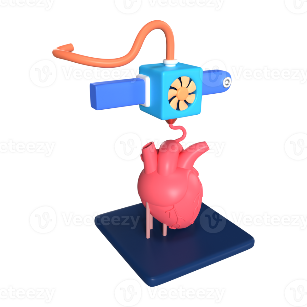 Printing Heart 3D Illustration Icon png