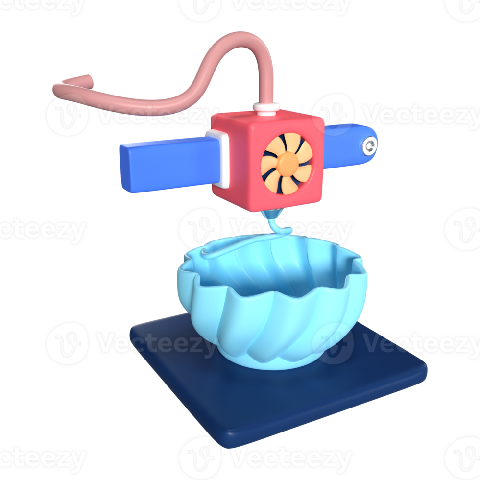 Printing Vase 3D Illustration Icon png