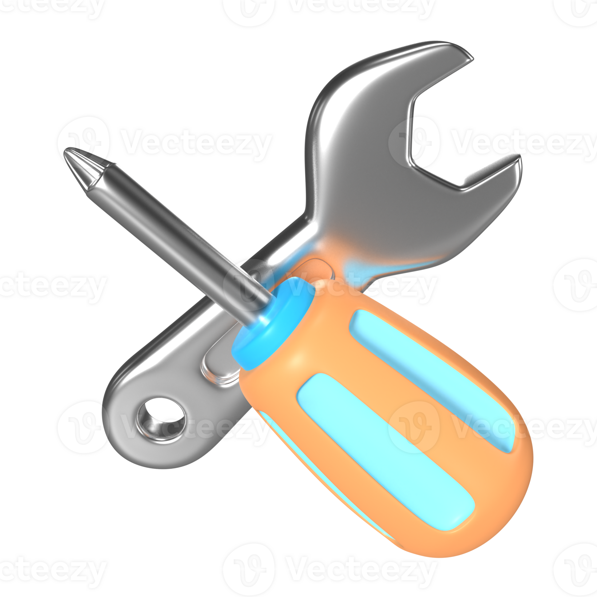 Screwdriver and wrench 3D Illustration Icon 30936908 PNG