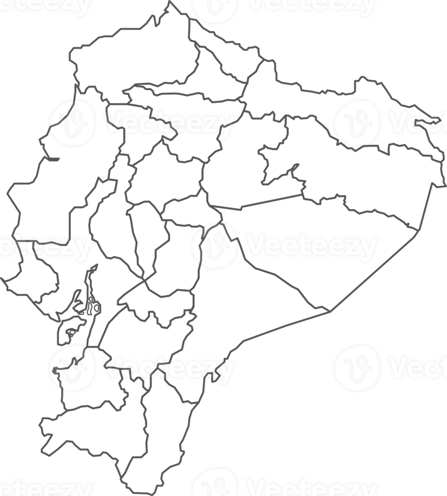 Map of Ecuador with detailed country map, line map. png