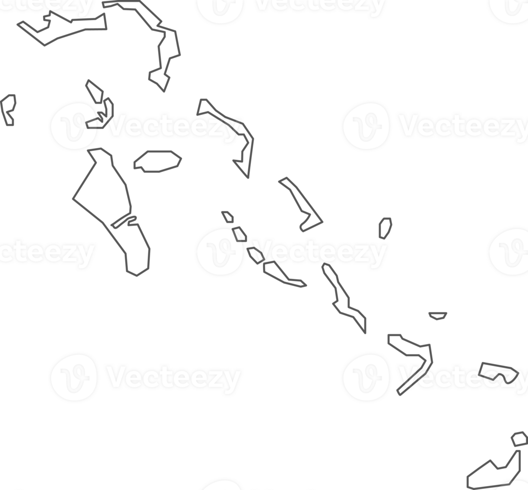 Map of Bahamas with detailed country map, line map. png