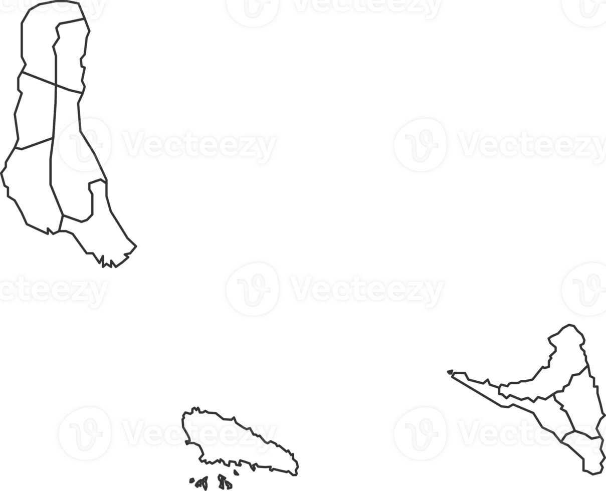 Map of Comoros with detailed country map, line map. png