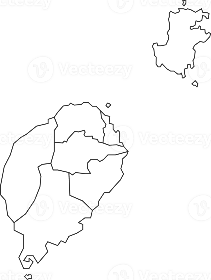 Map of Sao Tome and Principe with detailed country map, line map. png