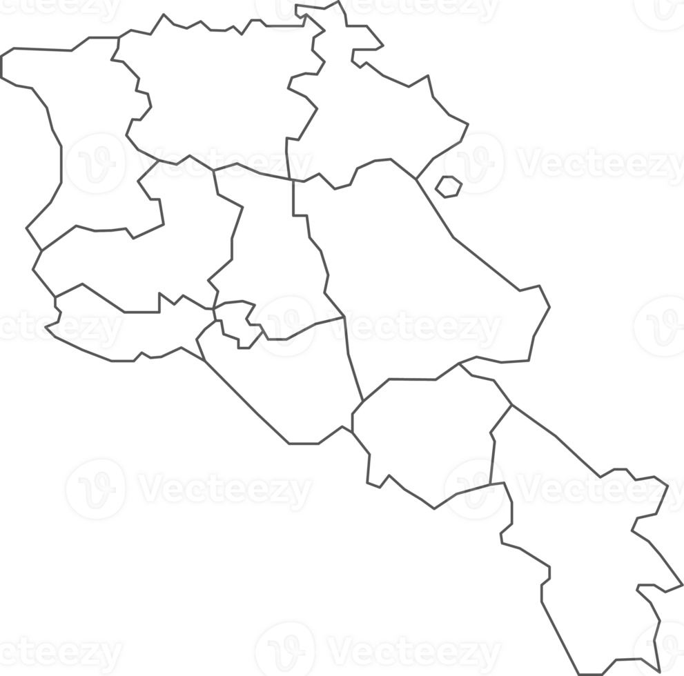 Map of Armenia with detailed country map, line map. png