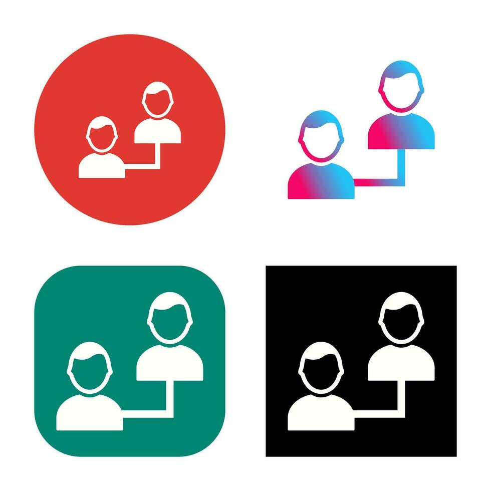 Unique Connected Profiles Vector Icon