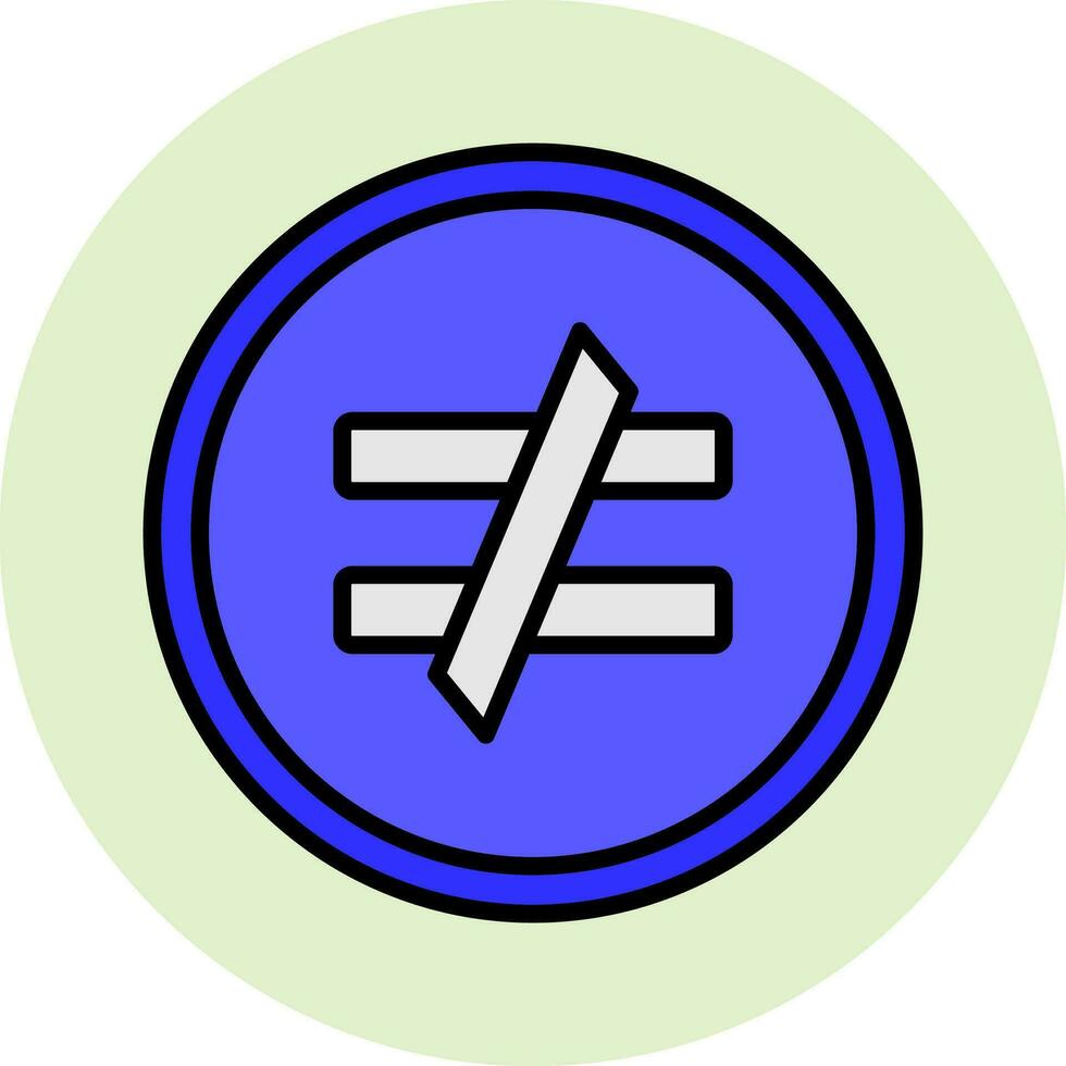 Not Equal Vector Icon