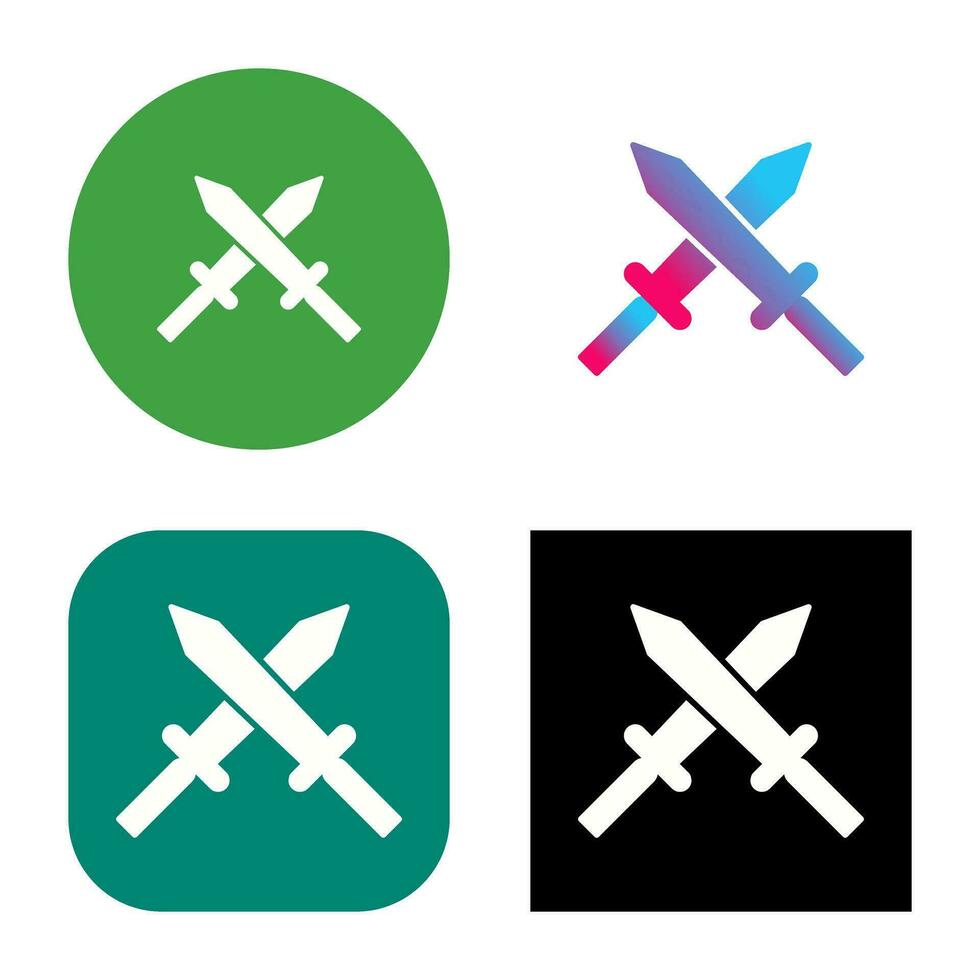 Unique Two Swords Vector Icon