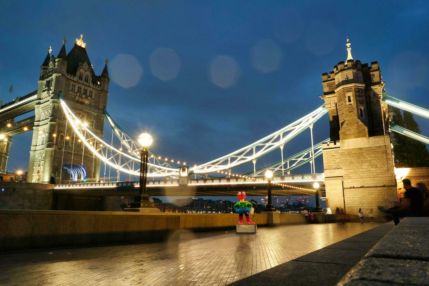 Low Angle View of Central London City at River Thames and Tower London Bridge During a Cloudy Day of June 18th, 2023. London, England, United Kingdom, Great Britain Tour. photo