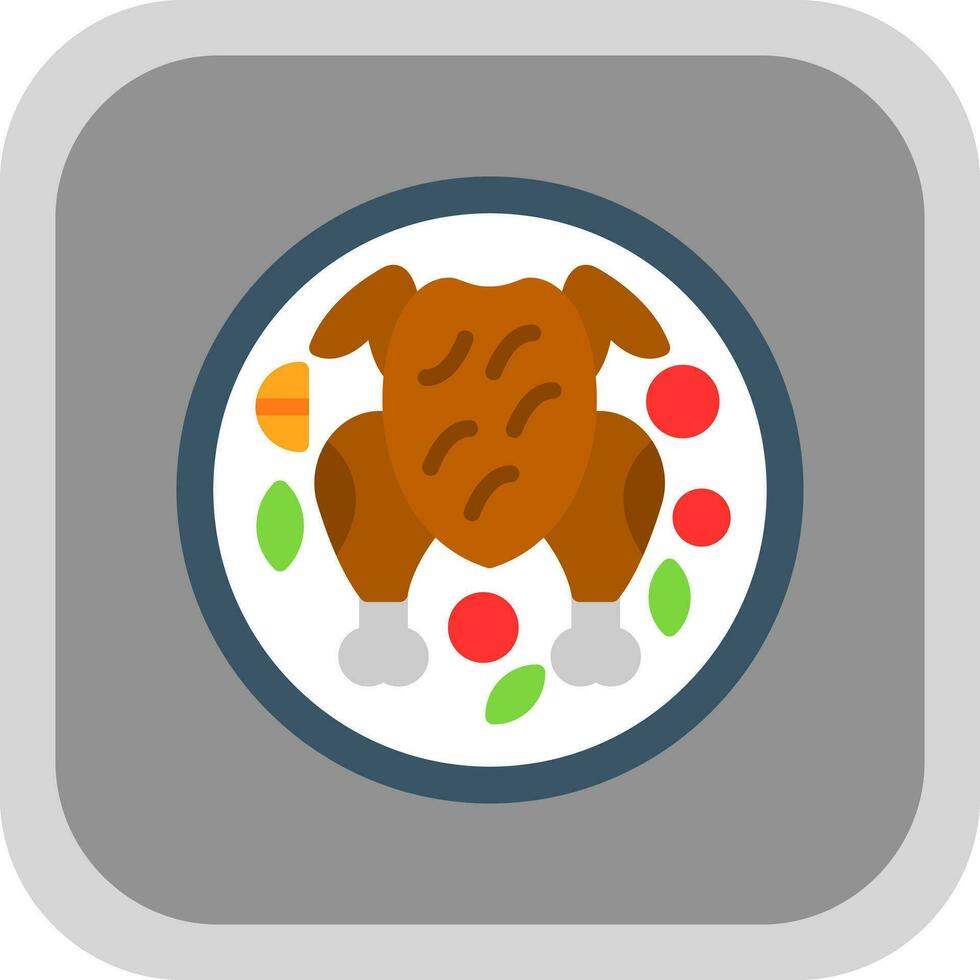 Roast Chicken Vector Icon Design