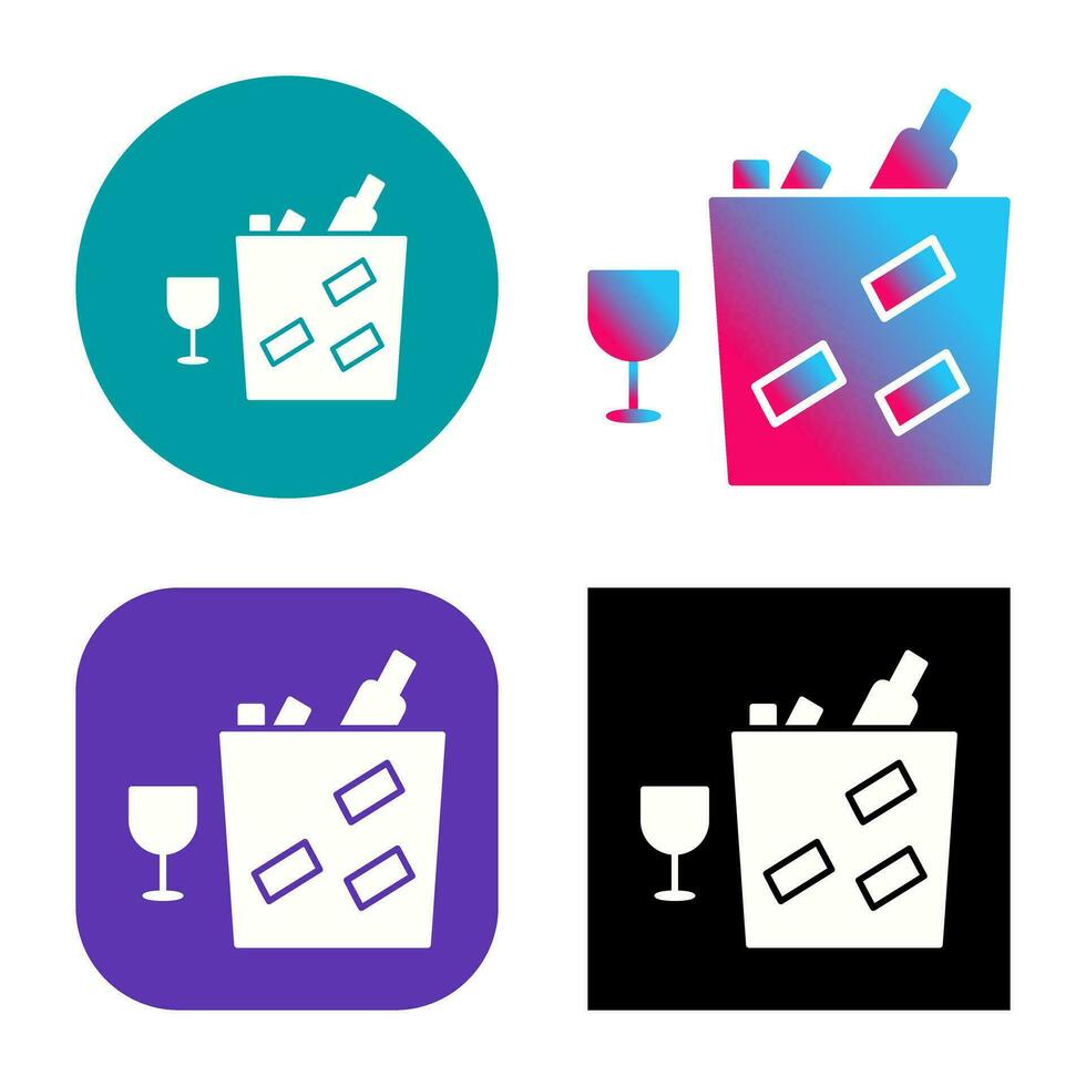 Unique Wine Bottle in Ice Vector Icon