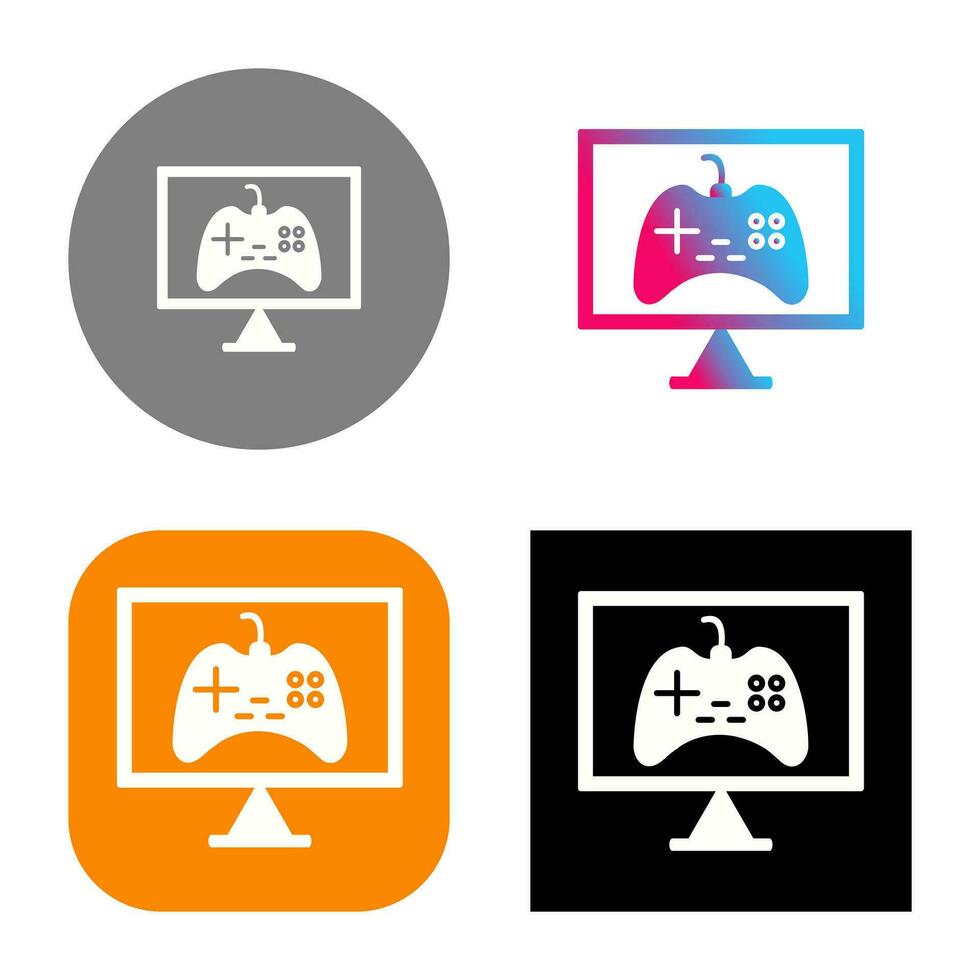 icono de vector de juegos en línea único