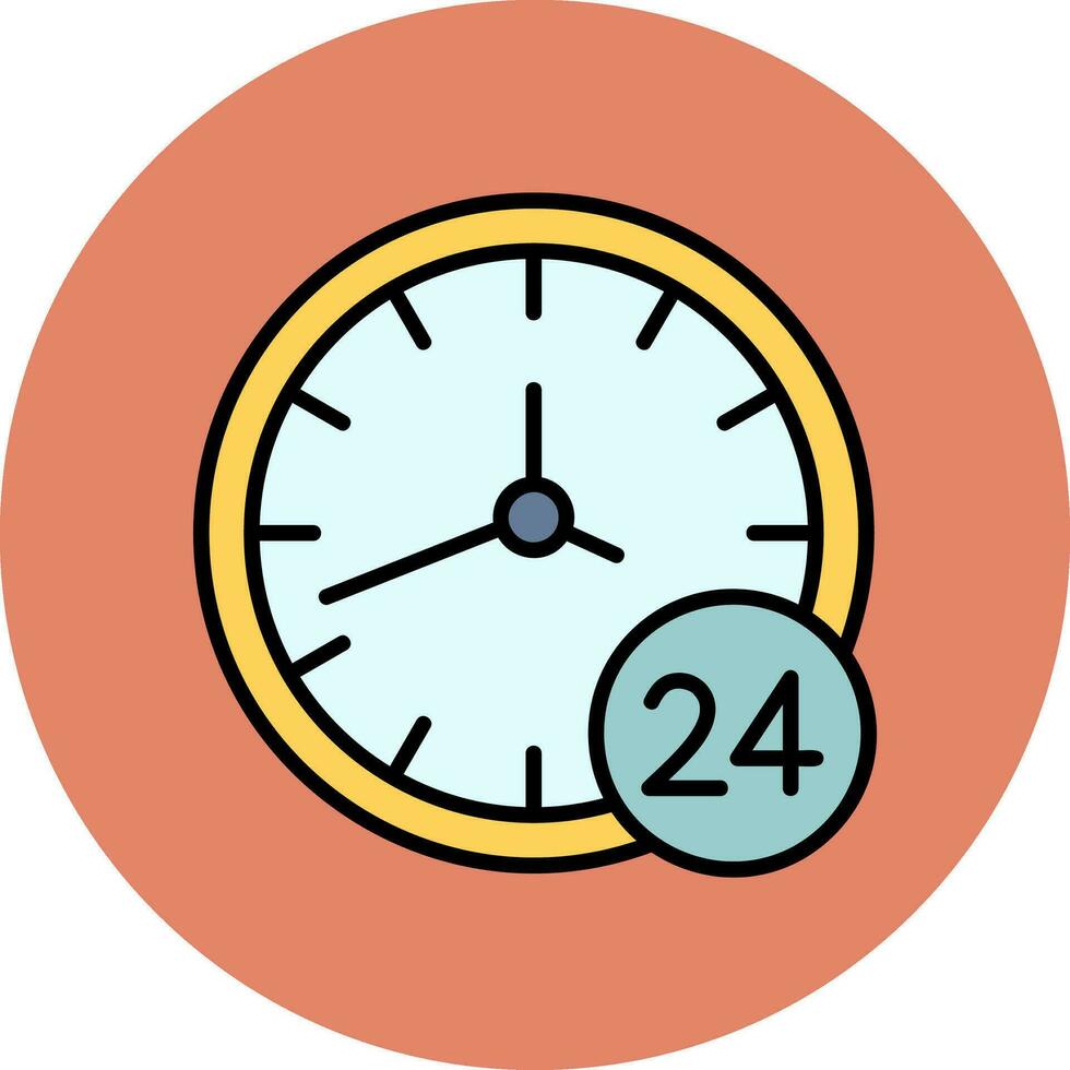 24 Hours Vector Icon