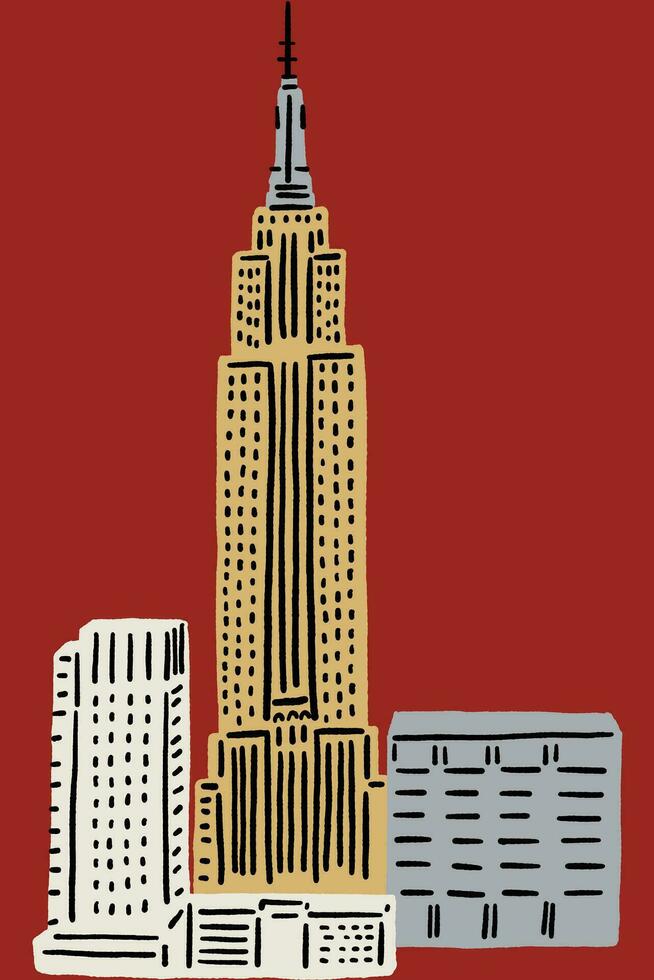 Empire State Building illustration vector