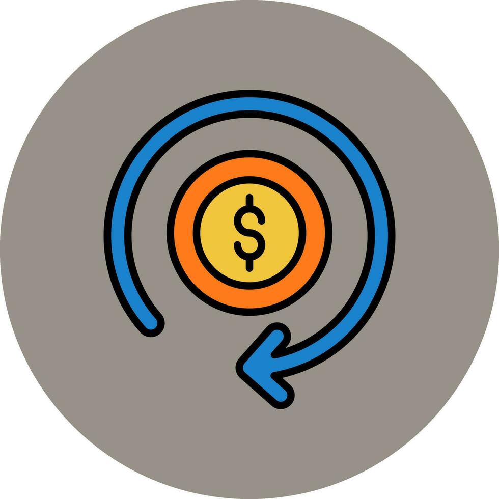 dinero reembolso vector icono