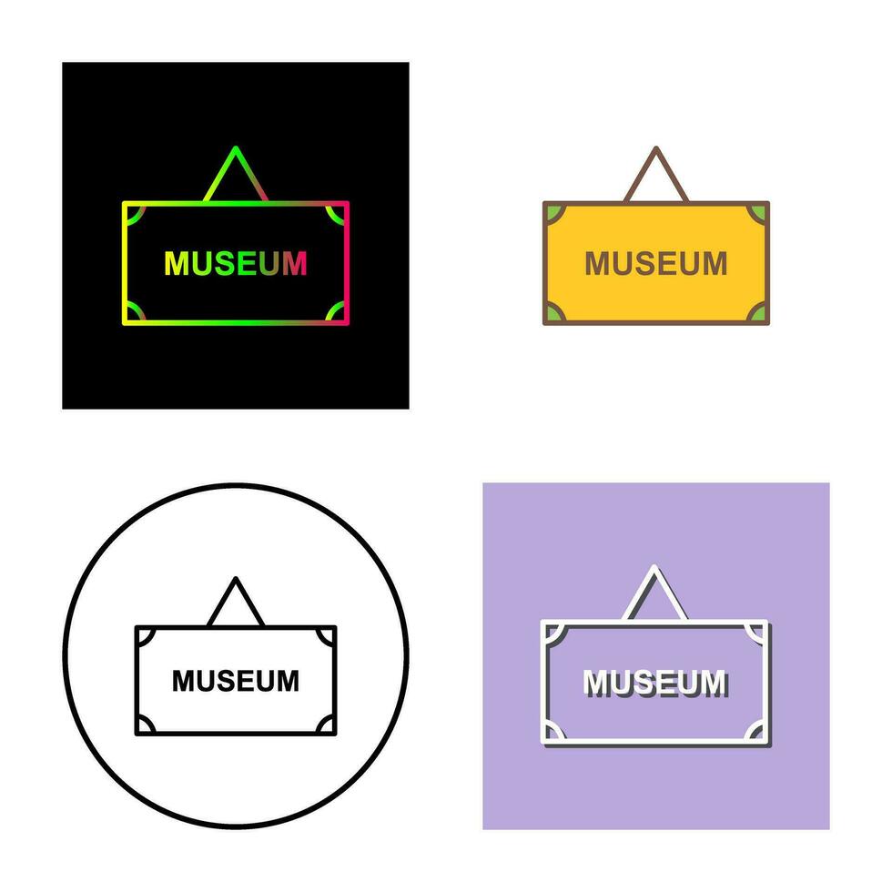 icono de vector de etiqueta de museo