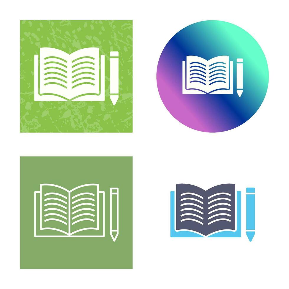 Unique Pencil and Book Vector Icon