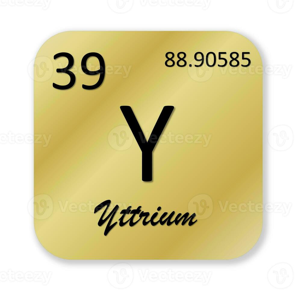 Ytrium element isolated in white background photo