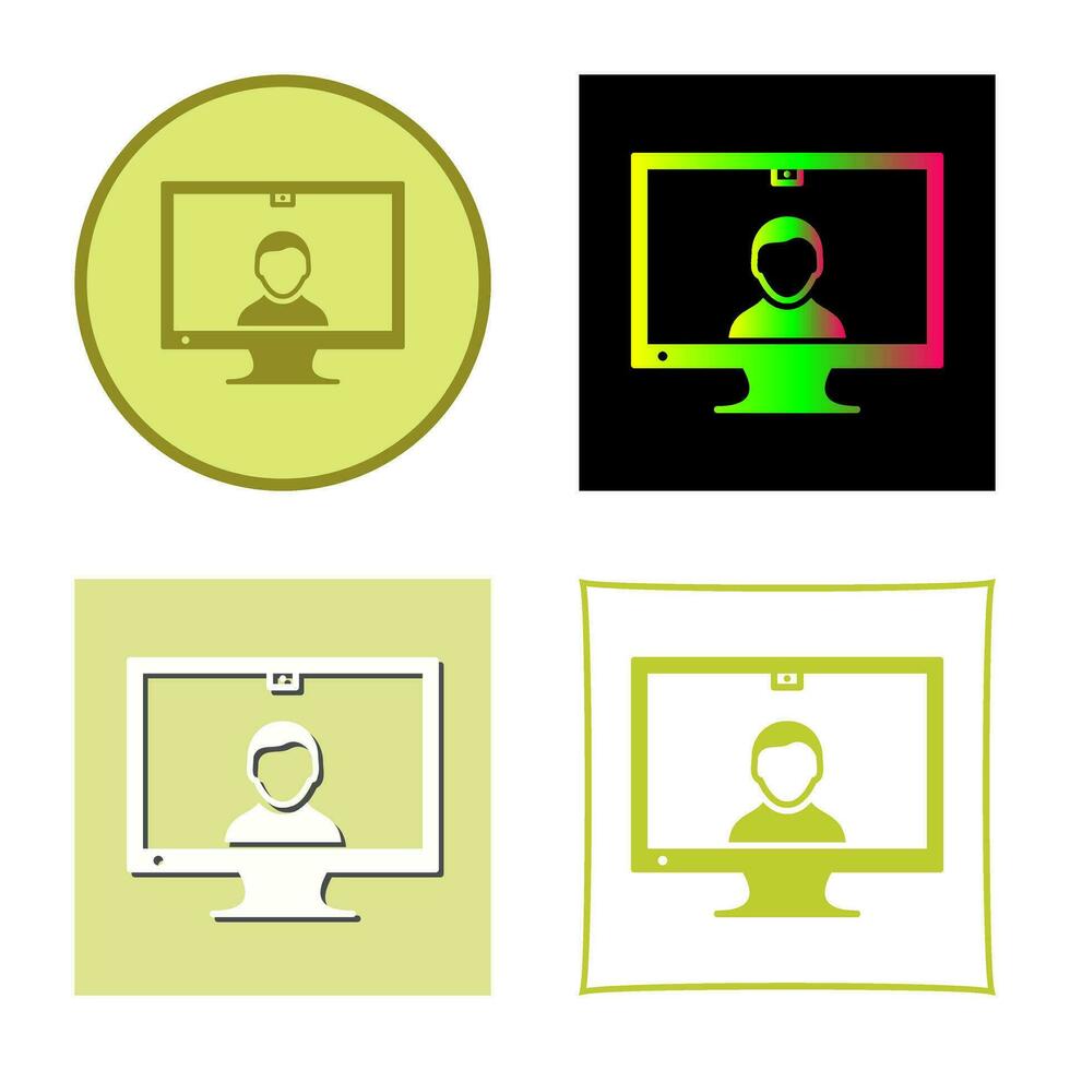 Unique Video Communication Vector Icon