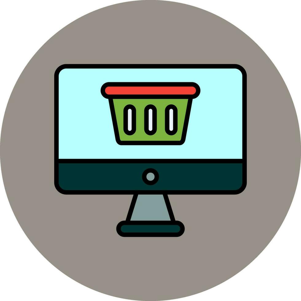 icono de vector de compras en línea