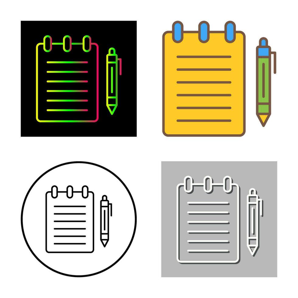 icono de vector de bloc de notas