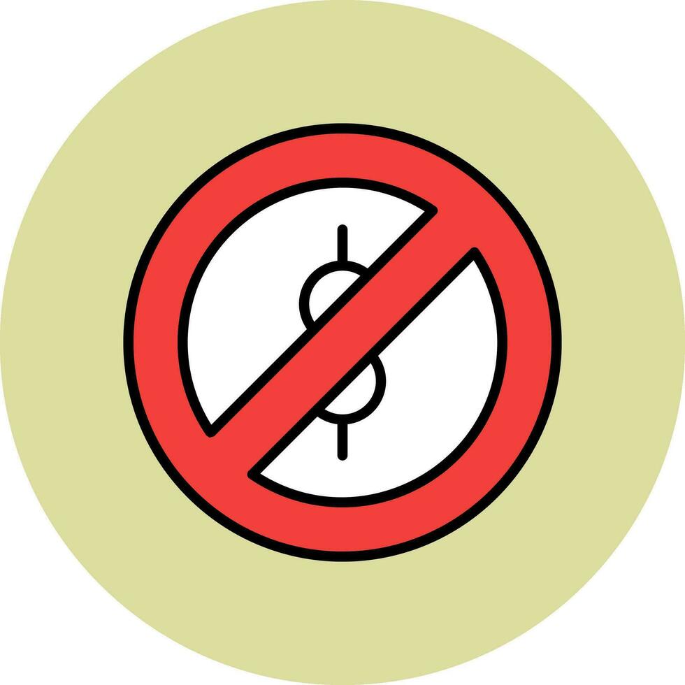 Cash Forbidden Vector Icon