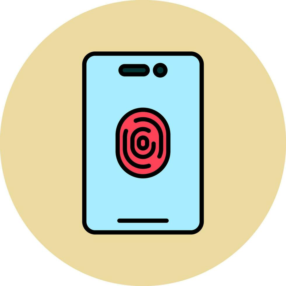 Mobile Fingerprint Vector Icon