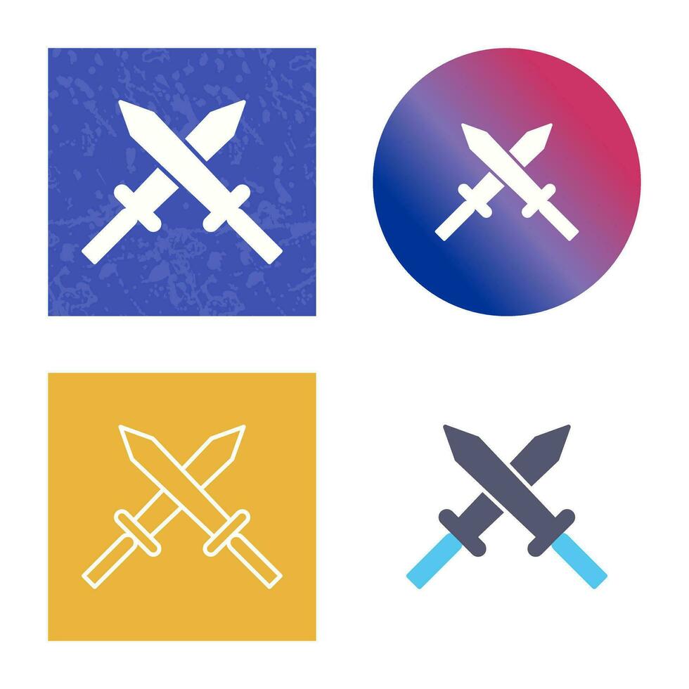 Unique Two Swords Vector Icon
