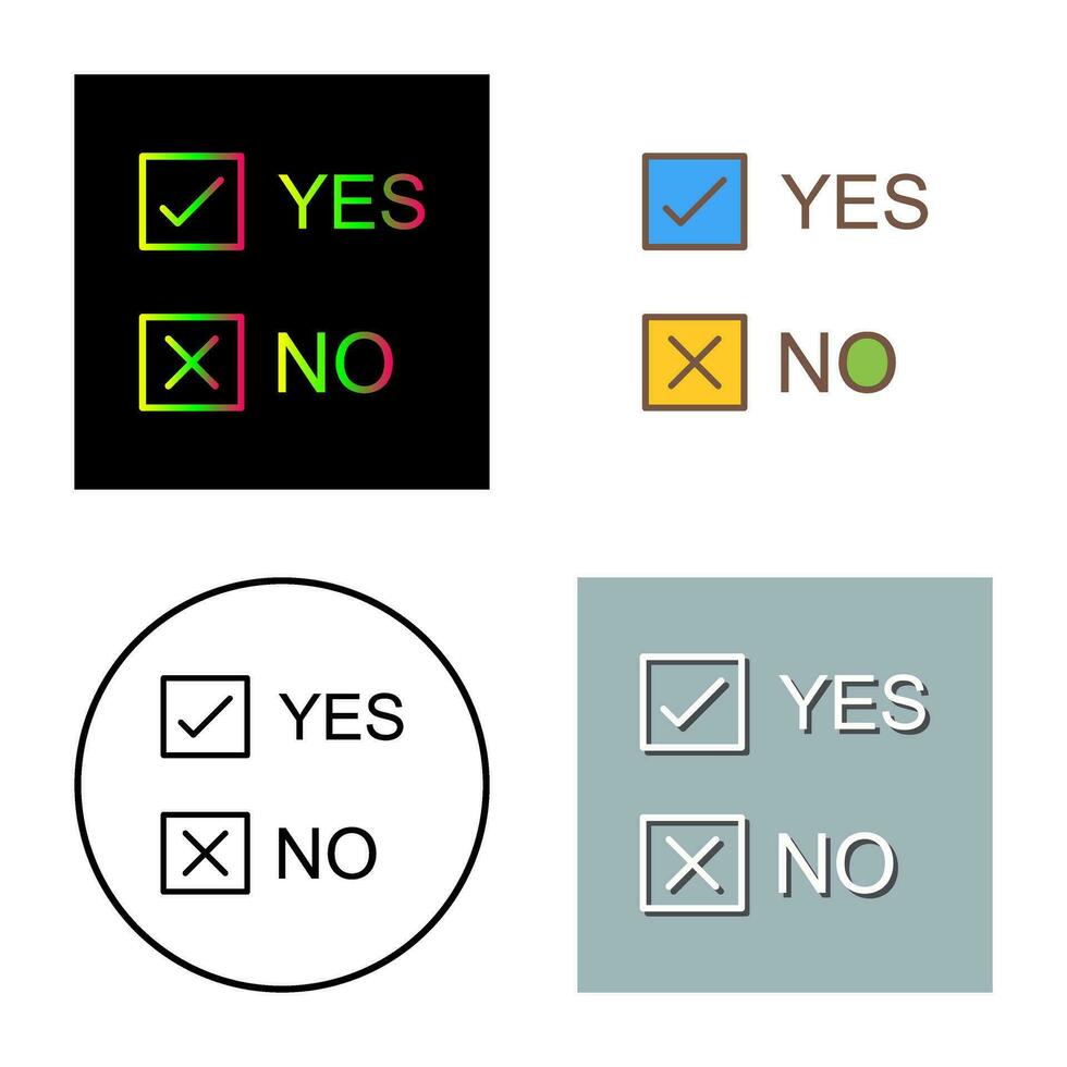 Yes No Option Vector Icon