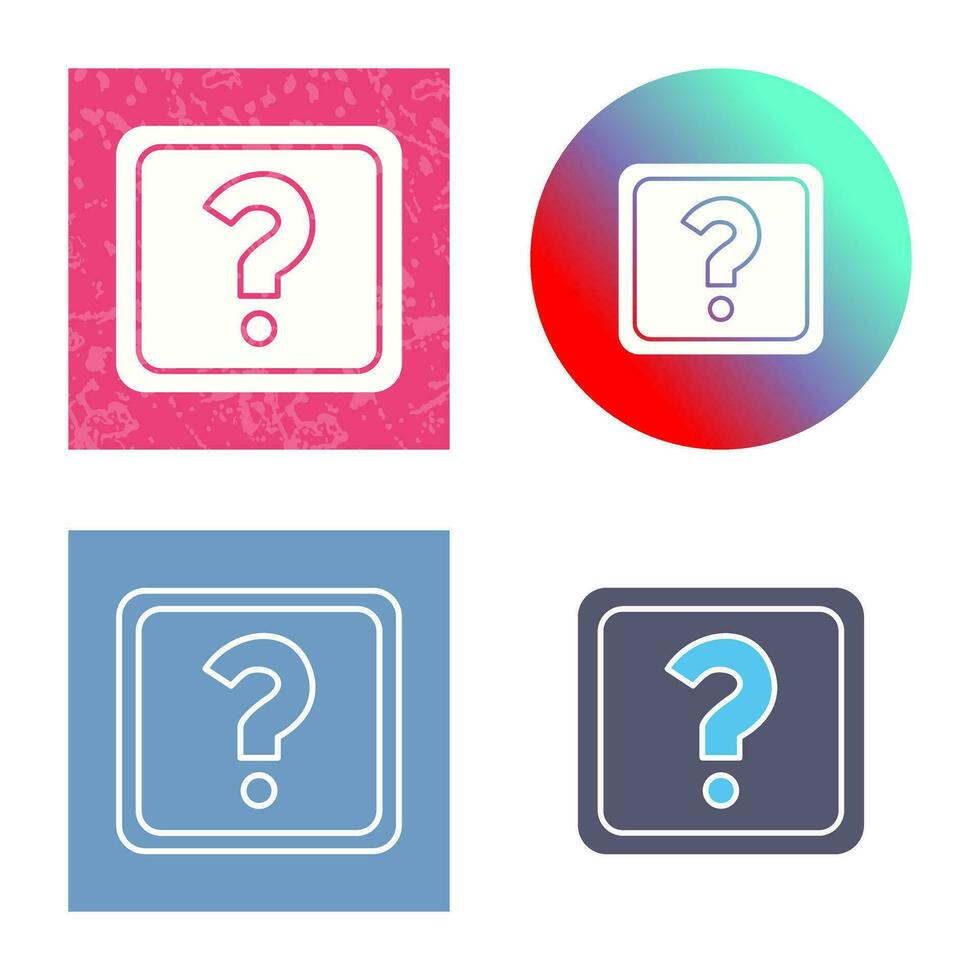 Unique Question Mark Vector Icon