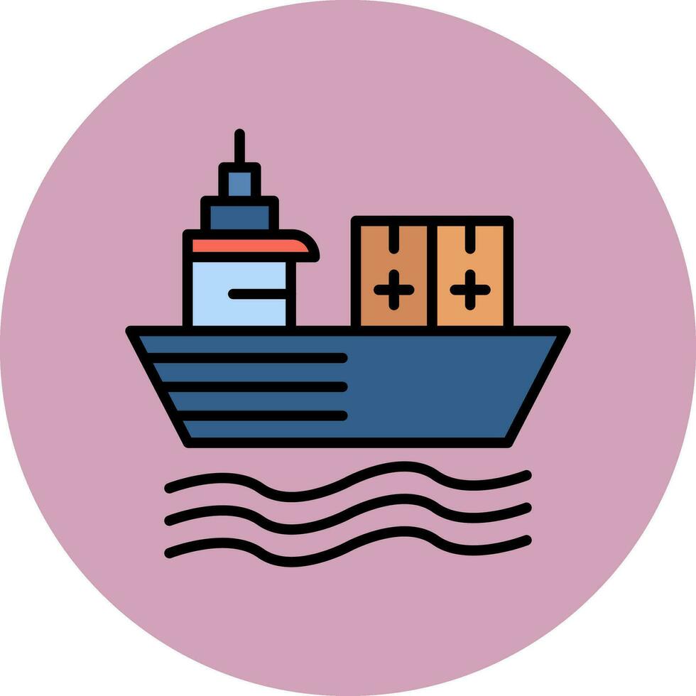 icono de vector de barco