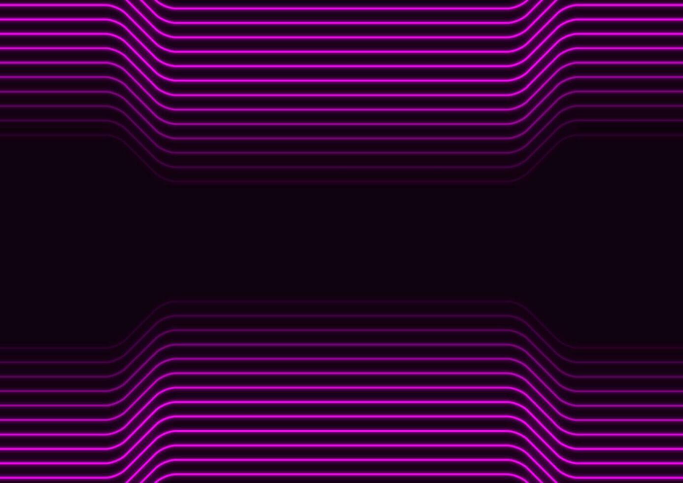 Violet neon curved lines abstract futuristic geometric background vector