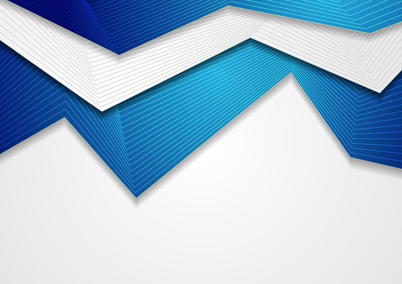 Blue grey curved stripes and lines abstract geometric corporate background vector
