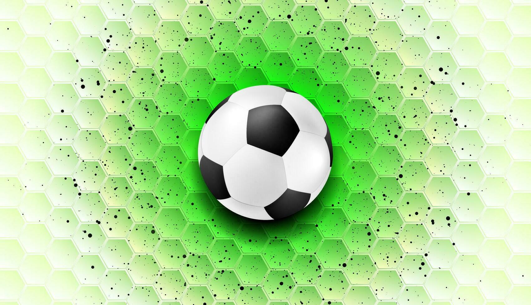 Abstract green sport background with black dots and soccer ball vector