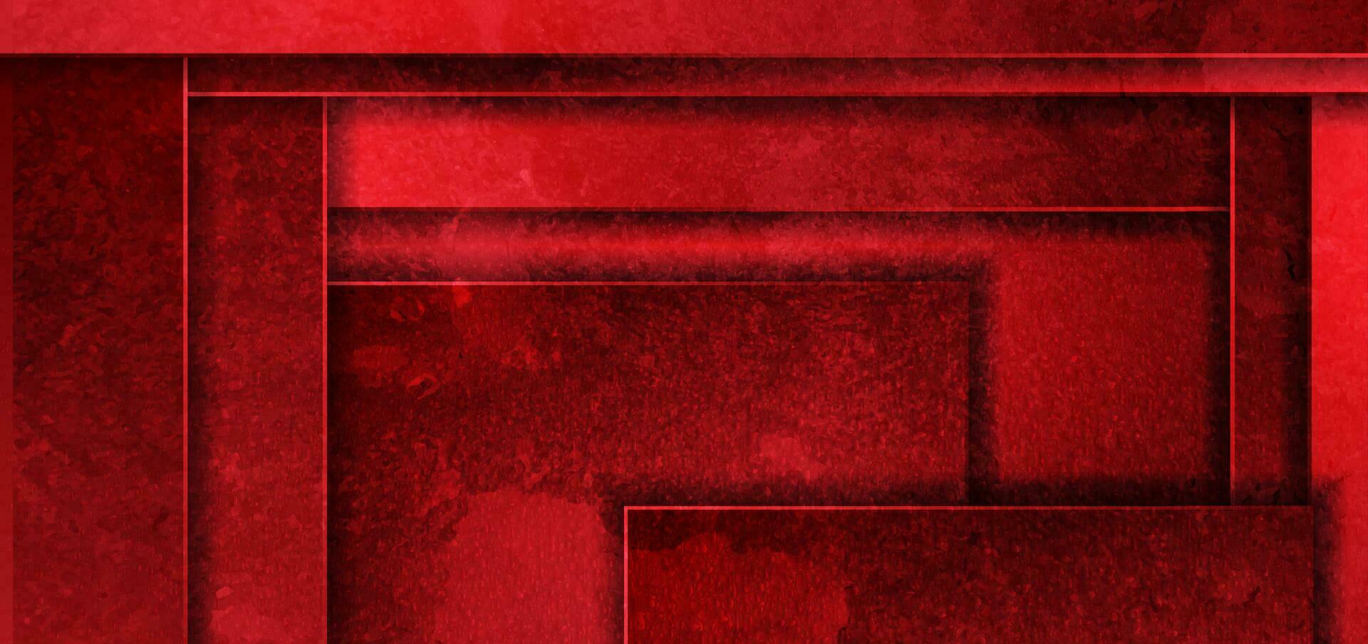 Bright red grunge geometric abstract background vector