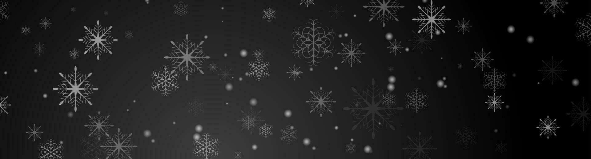 Black abstract snowflakes Christmas corporate banner design vector