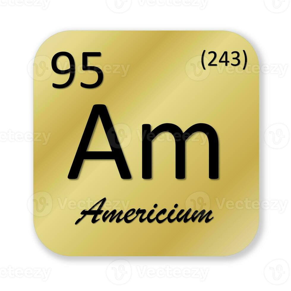Americium element isolated in white background photo