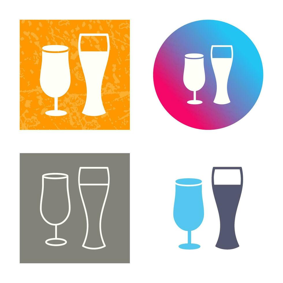 Unique Beer Glasses Vector Icon