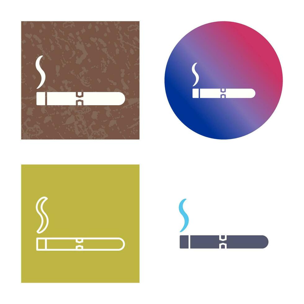 Unique Lit Cigar Vector Icon