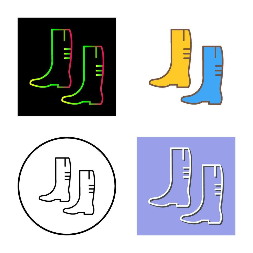 icono de vector de botas de jardinería