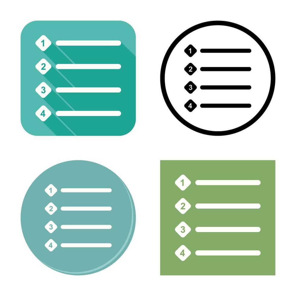 Unique Numbered list Vector Icon