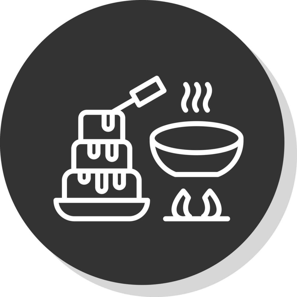 chocolate fondue vector icono diseño